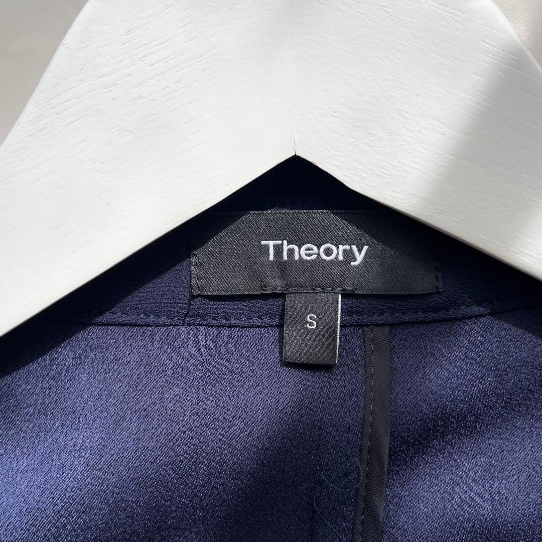 【美品】 theory スプリングコート トレンチコート ベルト ネイビー