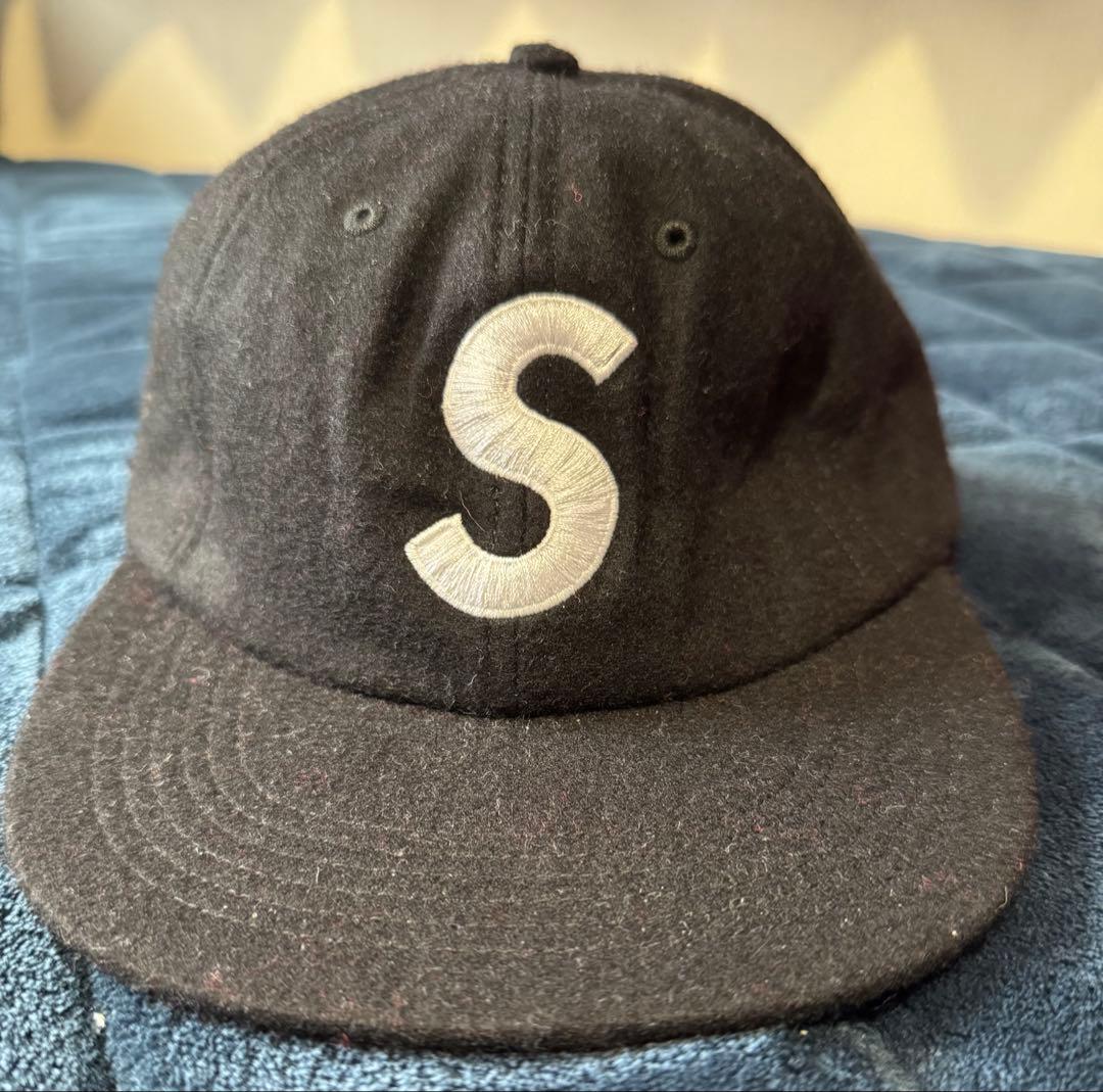 supreme Sロゴ wool cap black made in USA