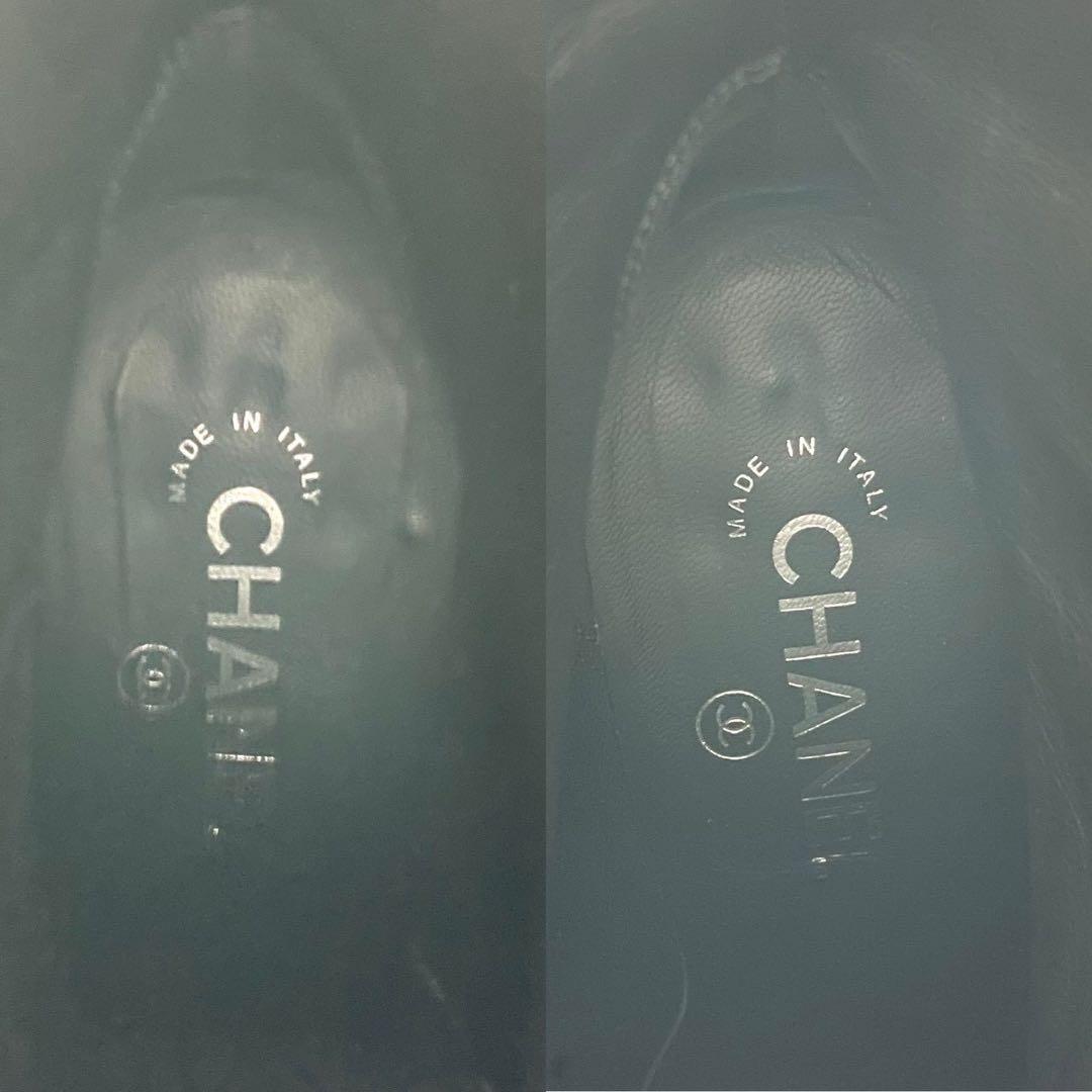 極美品✨CHANEL ココマーク 本革 レイヤード チャンキーヒール ブーツ