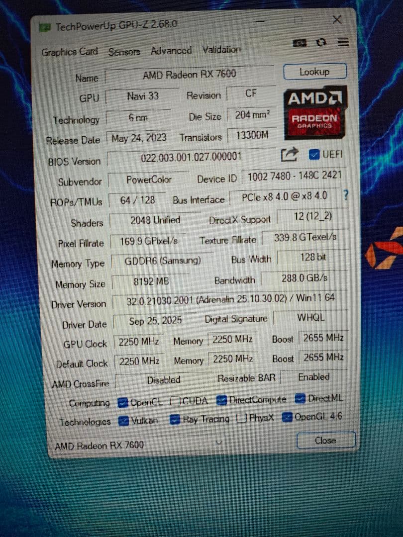 玄人志向 RX7600 8GB