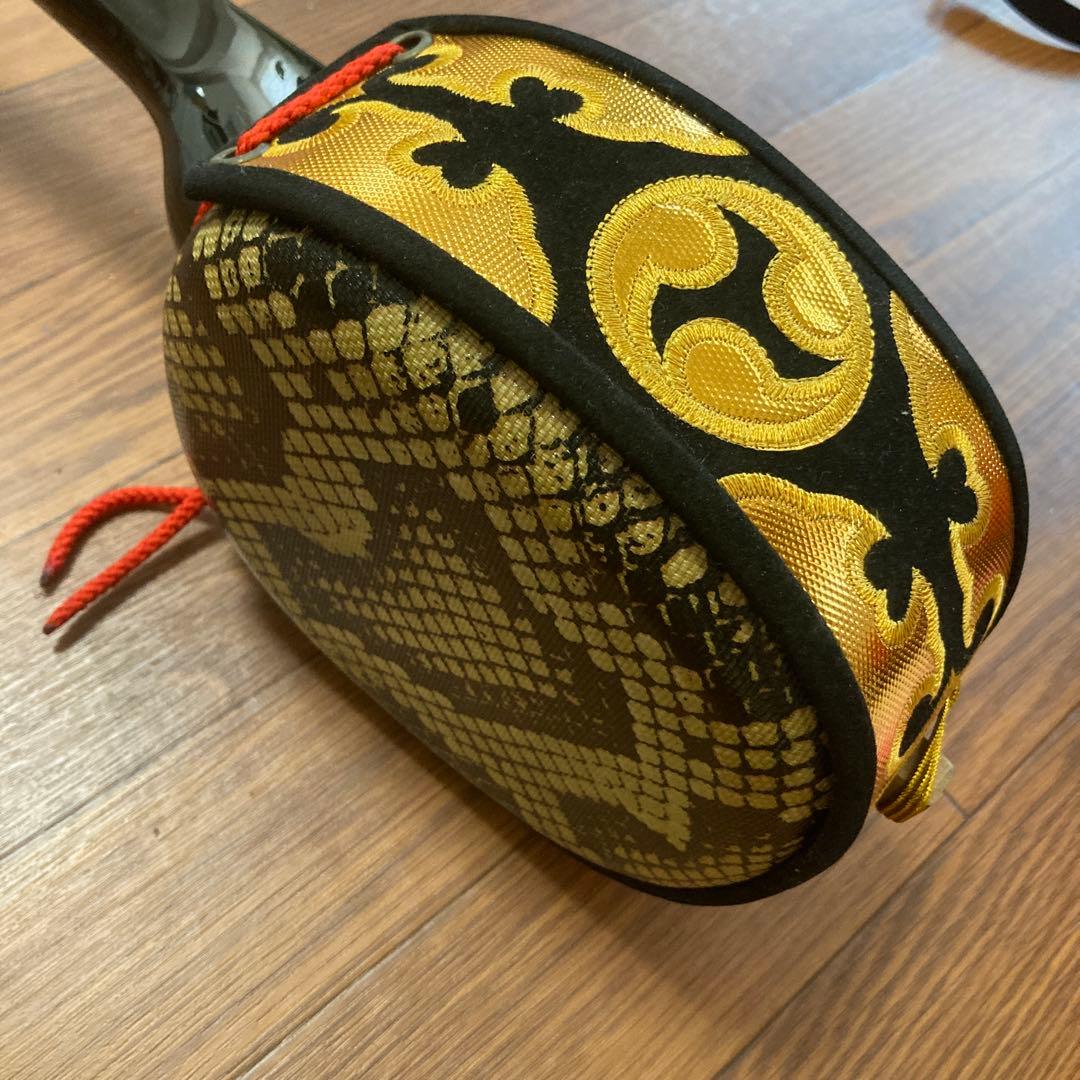三線本体 ヘビ皮模様 3本弦