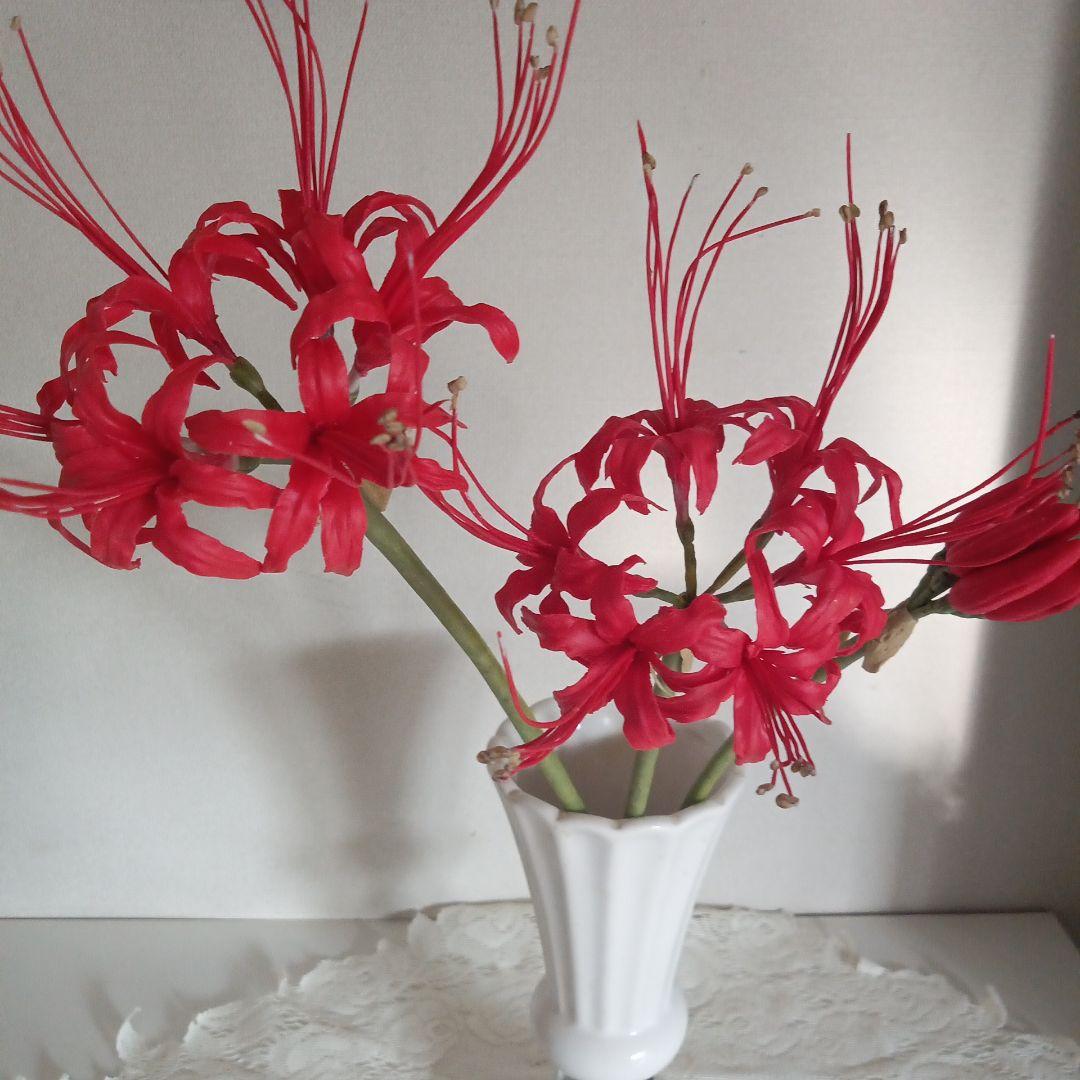 専用 赤色曼珠沙華アレンジ クレイフラワー