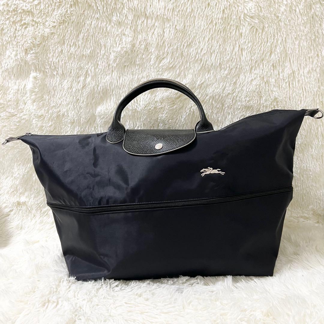 【大容量】LONGCHAMP ロンシャン ボストンバッグ ナイロン ブラック