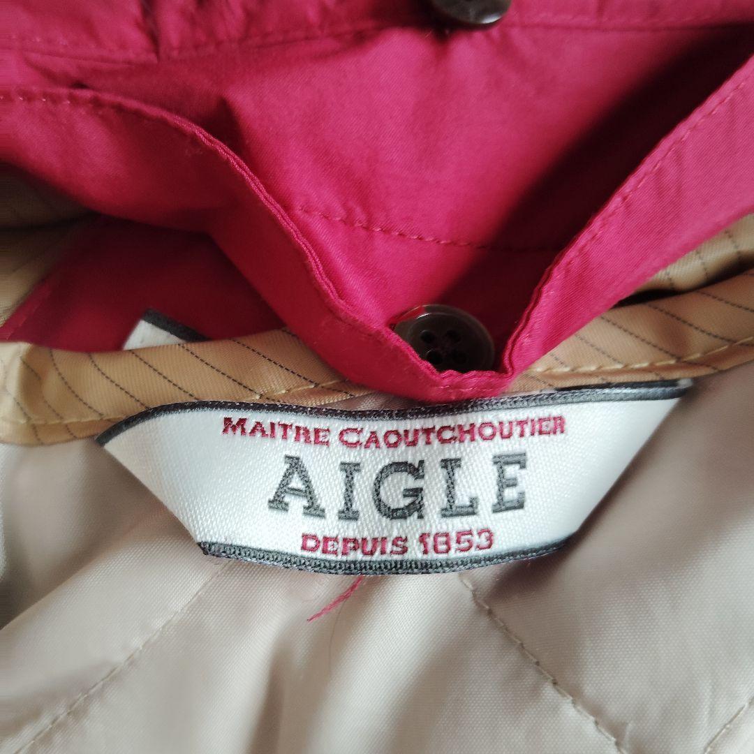 AIGLE エーグル ファー付きモッズコート M レッド 冬 赤