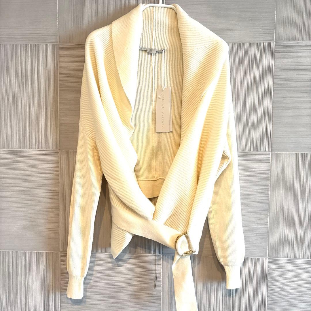 【新品未使用タグ付】Stella McCartney ドレープカーディガン 白