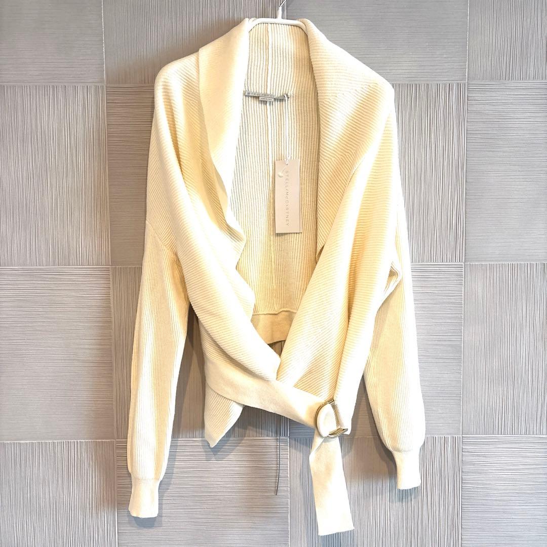 【新品未使用タグ付】Stella McCartney ドレープカーディガン 白