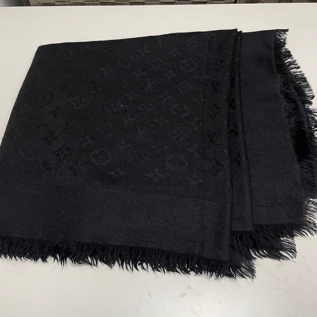 茶*！様 ブラック ロゴ入り ストール・ショール