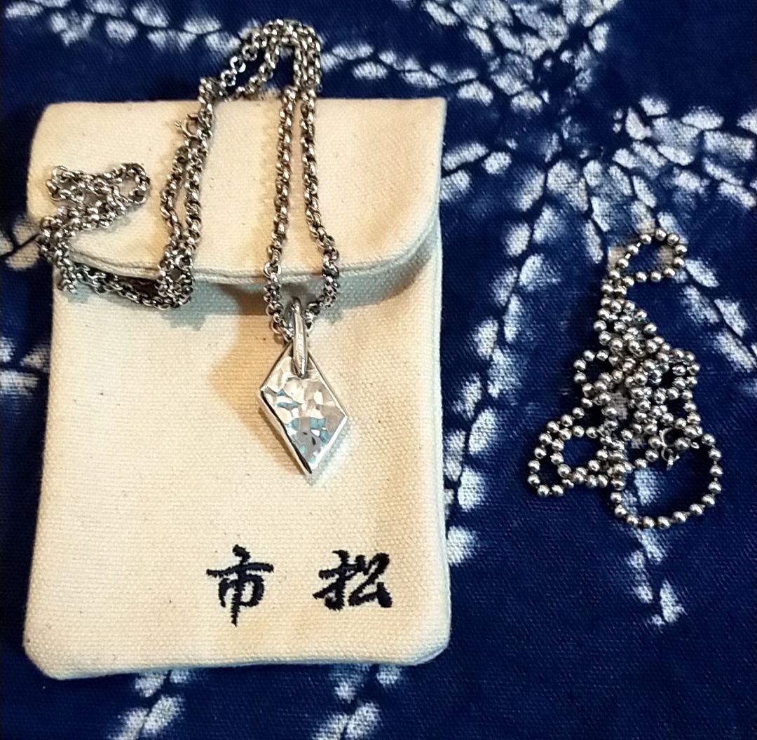 【貴重】市松 （イチマツ）シルバー ハンドメイド　ネックレス　チェーン２本