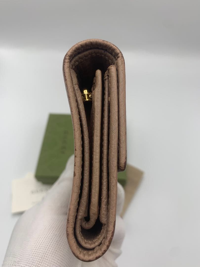 GUCCI グッチ ミニ財布　マーモント　GGロゴ 二つ折り　グレー P55