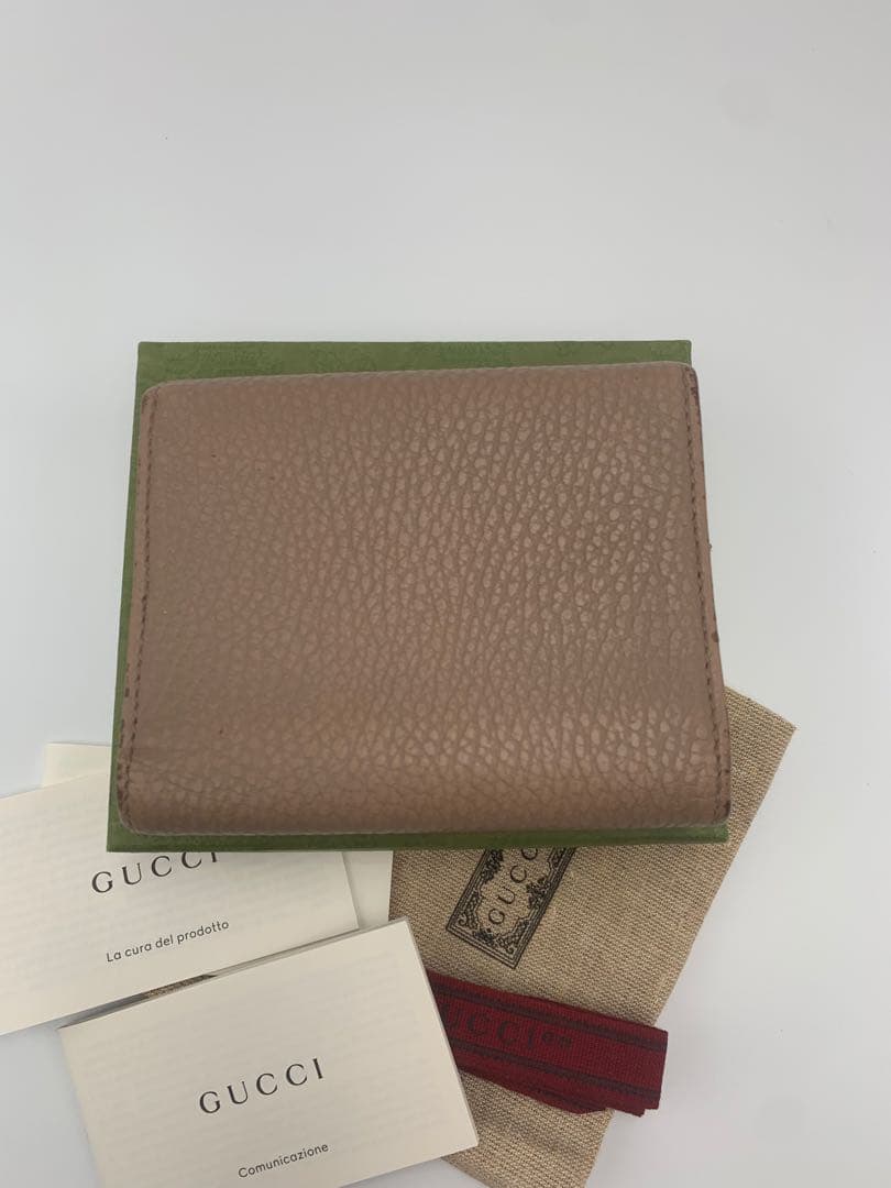 GUCCI グッチ ミニ財布　マーモント　GGロゴ 二つ折り　グレー P55