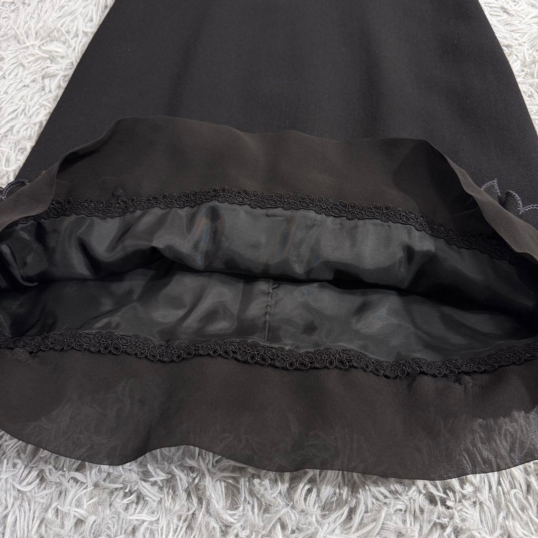 極美品✨14万 フォクシー ブラックペタル フリルオーガンジーワンピースドレス