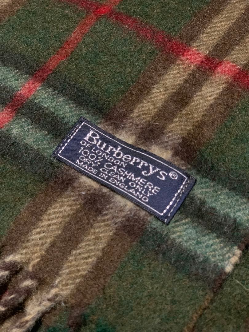 BURBERRYS バーバリー マフラー　カシミヤ100% 英国製 グリーン