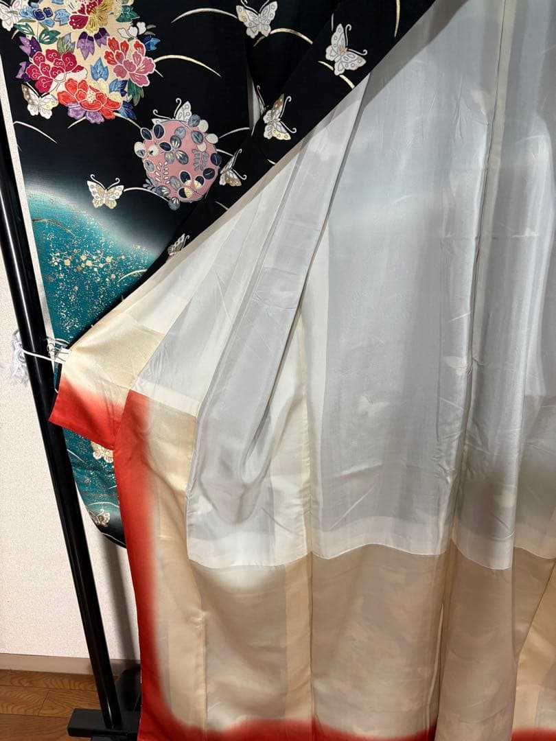 振袖　成人式　露芝　蝶　花柄　金箔　RT6