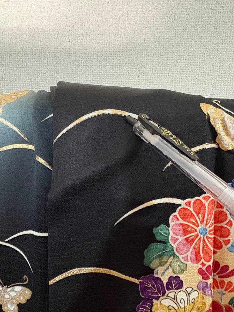 振袖　成人式　露芝　蝶　花柄　金箔　RT6