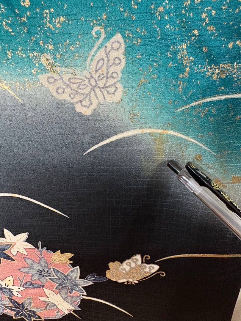 振袖　成人式　露芝　蝶　花柄　金箔　RT6