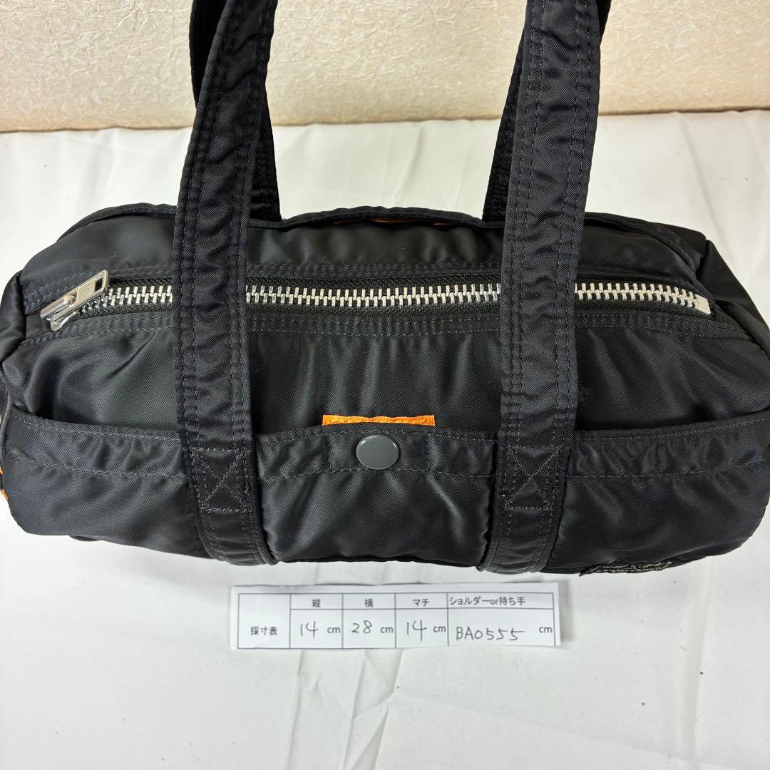 [未使用級] PORTER　タンカー　ドラムバッグ　ミニボストン　S　ブラック