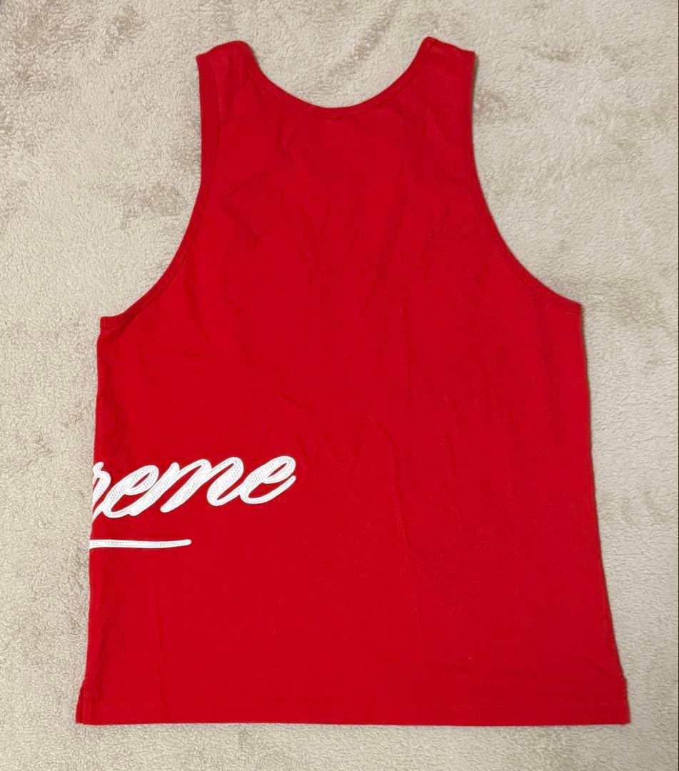 supreme Mesh Script Tank Top M 赤