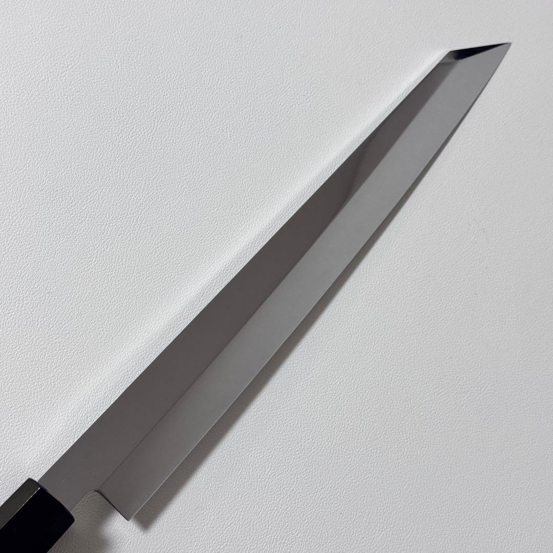 270mm 切付柳刃包丁 鏡面　黒檀黒水牛八角柄 刺身包丁 【全鋼】'ᗤ-