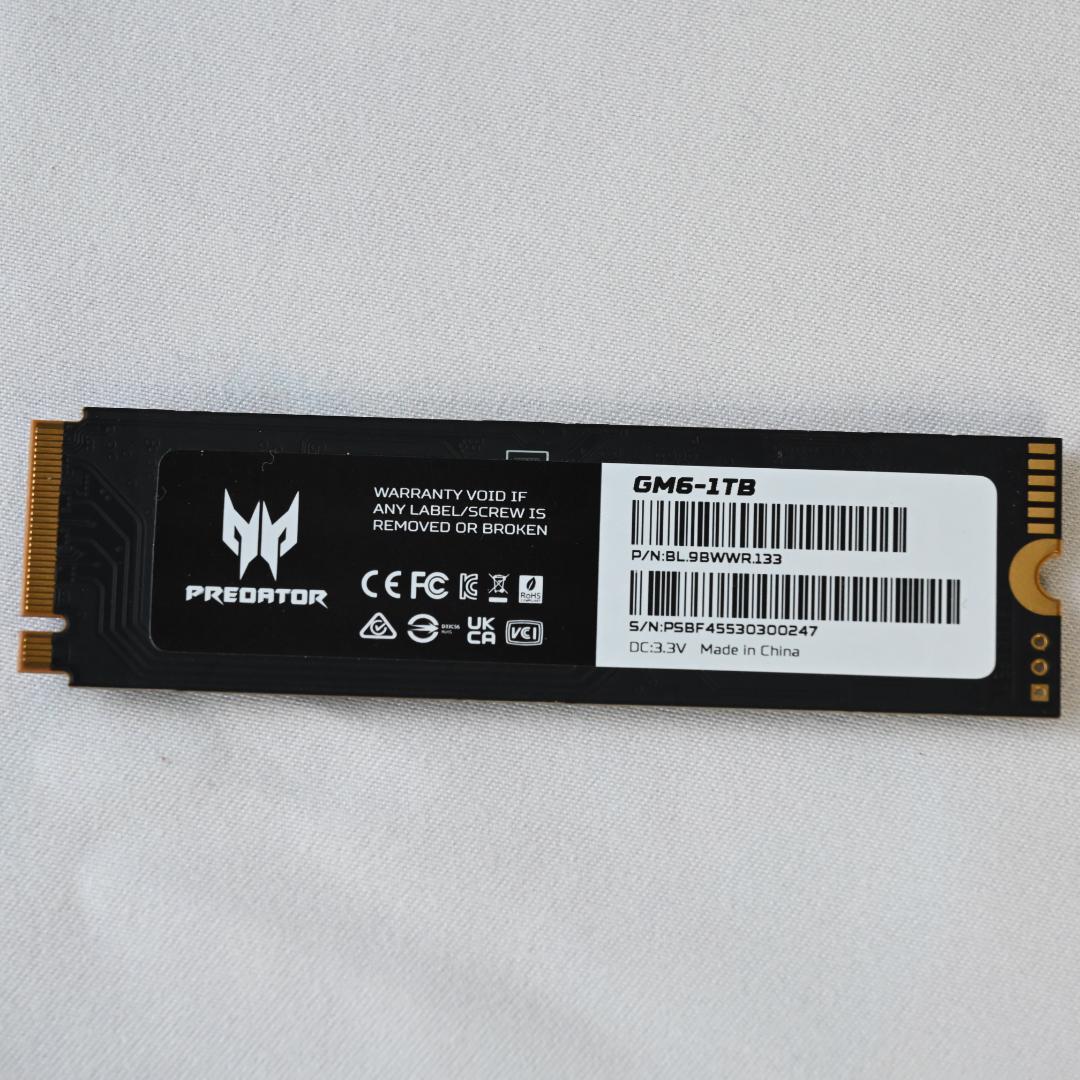 内蔵型SSD Acer Predator M.2 SSD 1TB
