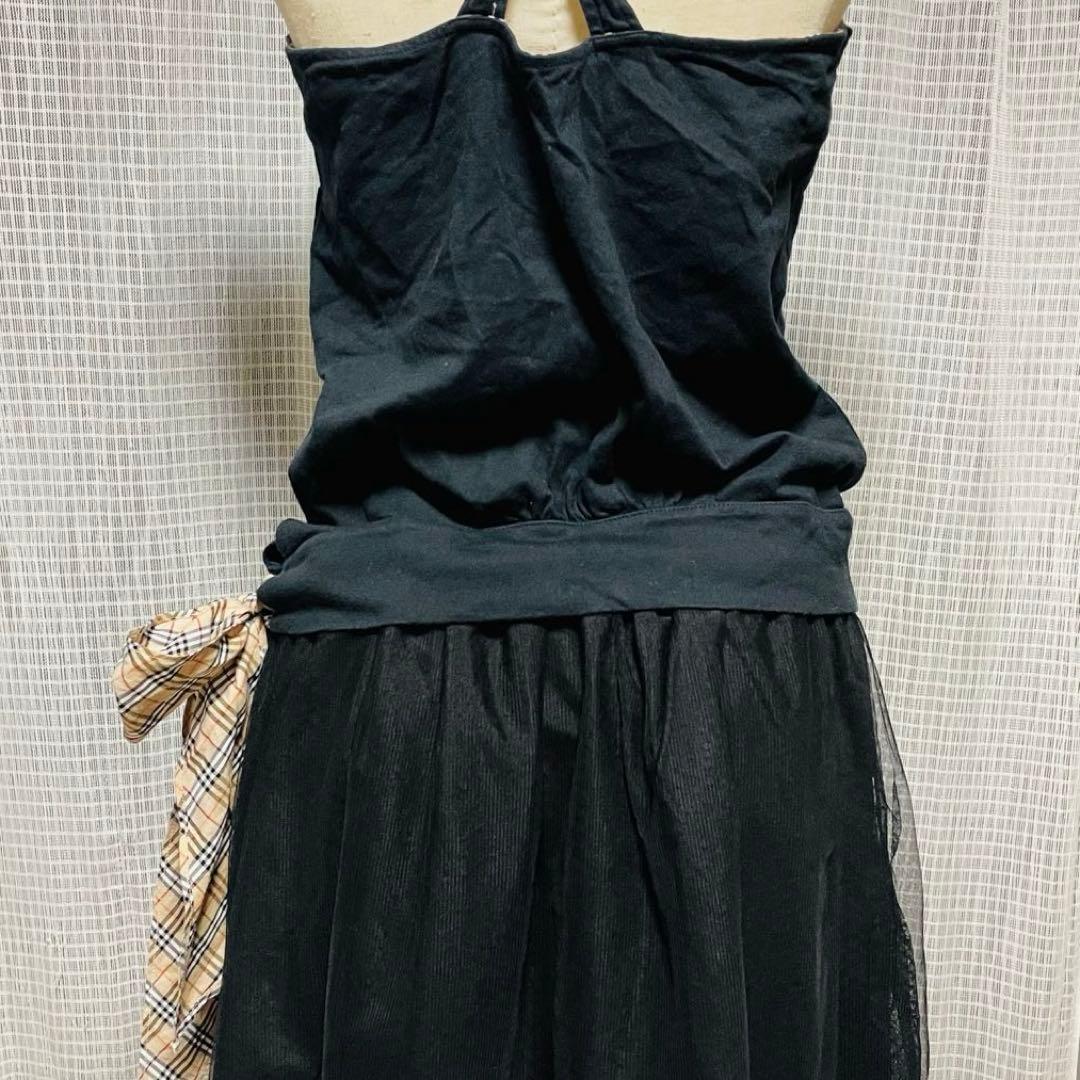 バーバリーブルーレーベル キャミ 黒 38 リボン　burberry