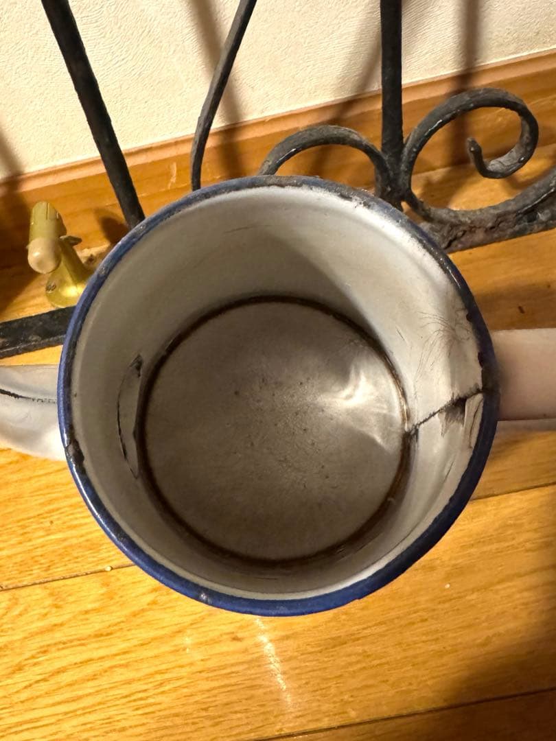 japy社 ホーロー勿忘草＊コーヒーポット ピンク アンティーク＊ブロカント