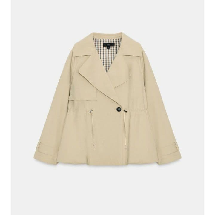 【最安値】ZARA 調節可能なウエスト ショートトレンチコート XS 完売品