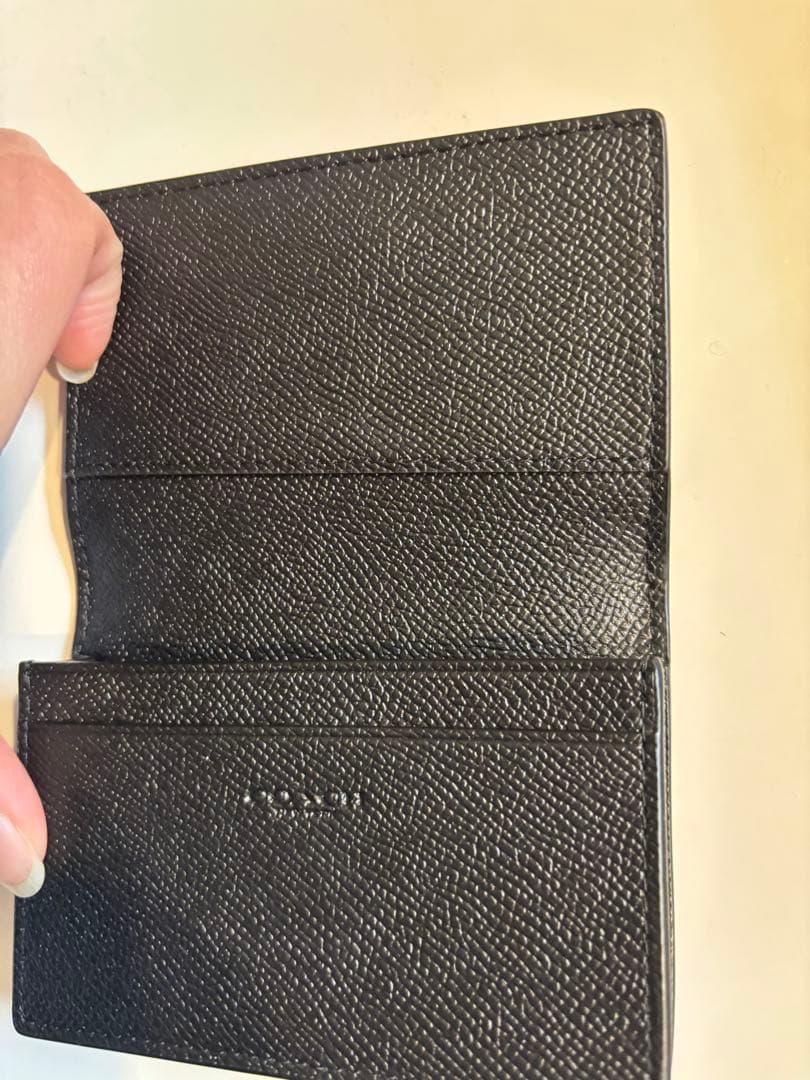 COACH ブラックレザー名刺入れ　即日発送可能