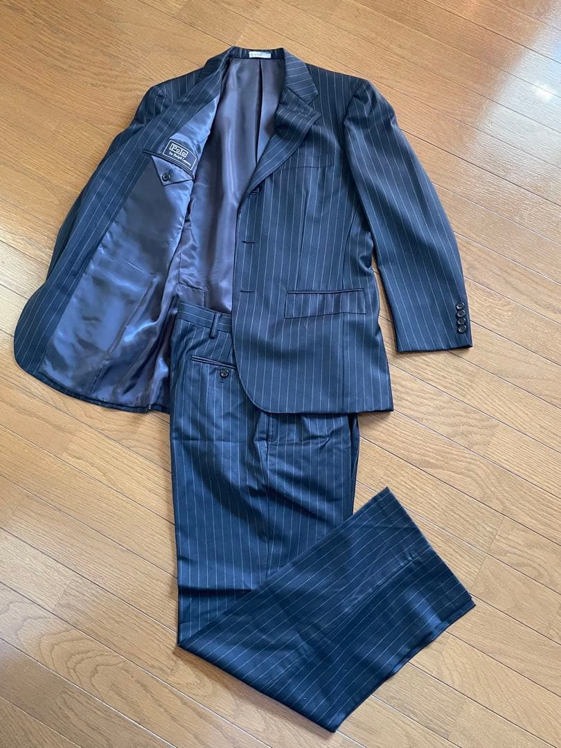 《極美品》【ラルフローレン】 スーツ ネイビーストライプ A５