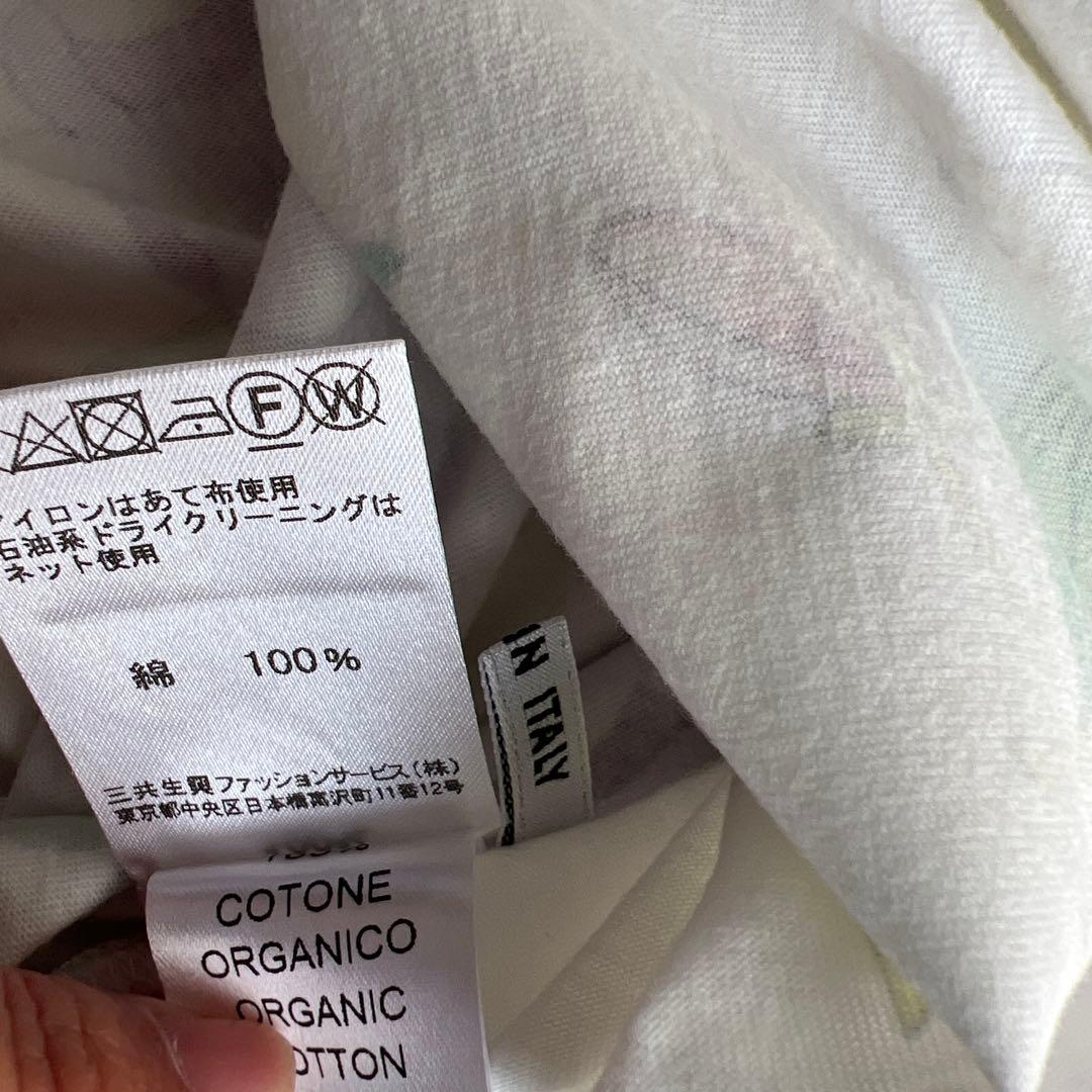 花柄 半袖Tシャツ ホワイト/マルチカラー