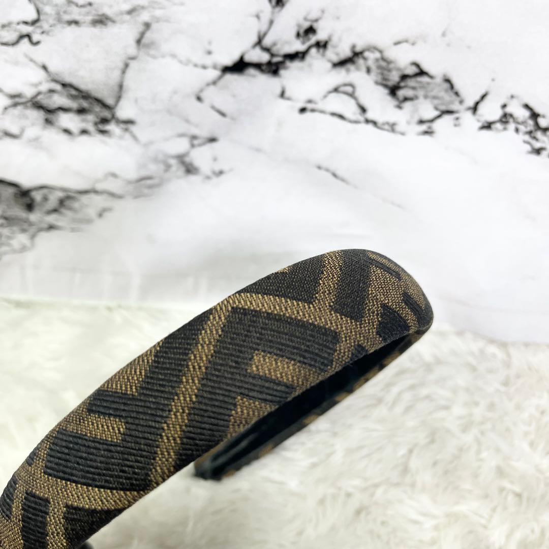 FENDI フェンディ カチューシャ ズッカ柄 ヴィンテージ ブラウン 希少