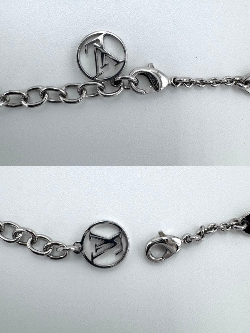 【美品】ルイ ヴィトン エセンシャルV ネックレス M63197 シルバー 箱有