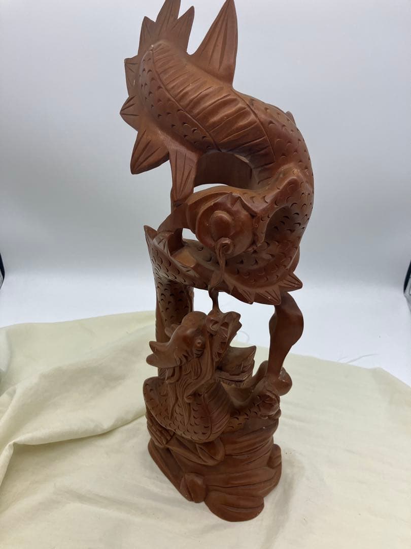 龍神 木彫り 龍の干支 置き物 龍 開運　和風置物 ドラゴン　約45cm 竜