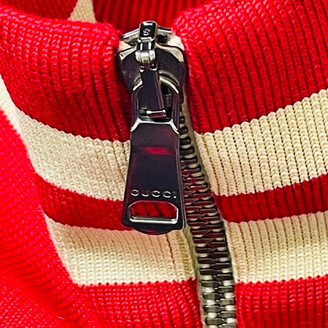 GUCCI GG総柄 ジャカード トラックジャケット ネイビー×レッド Lサイズ