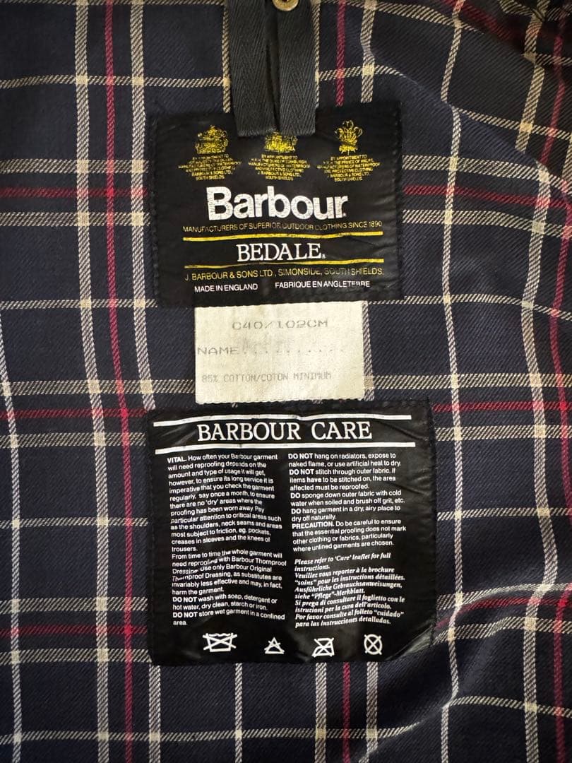 最終値下げ　英国製バブアーBarbour BEDALEビデイルジャケット