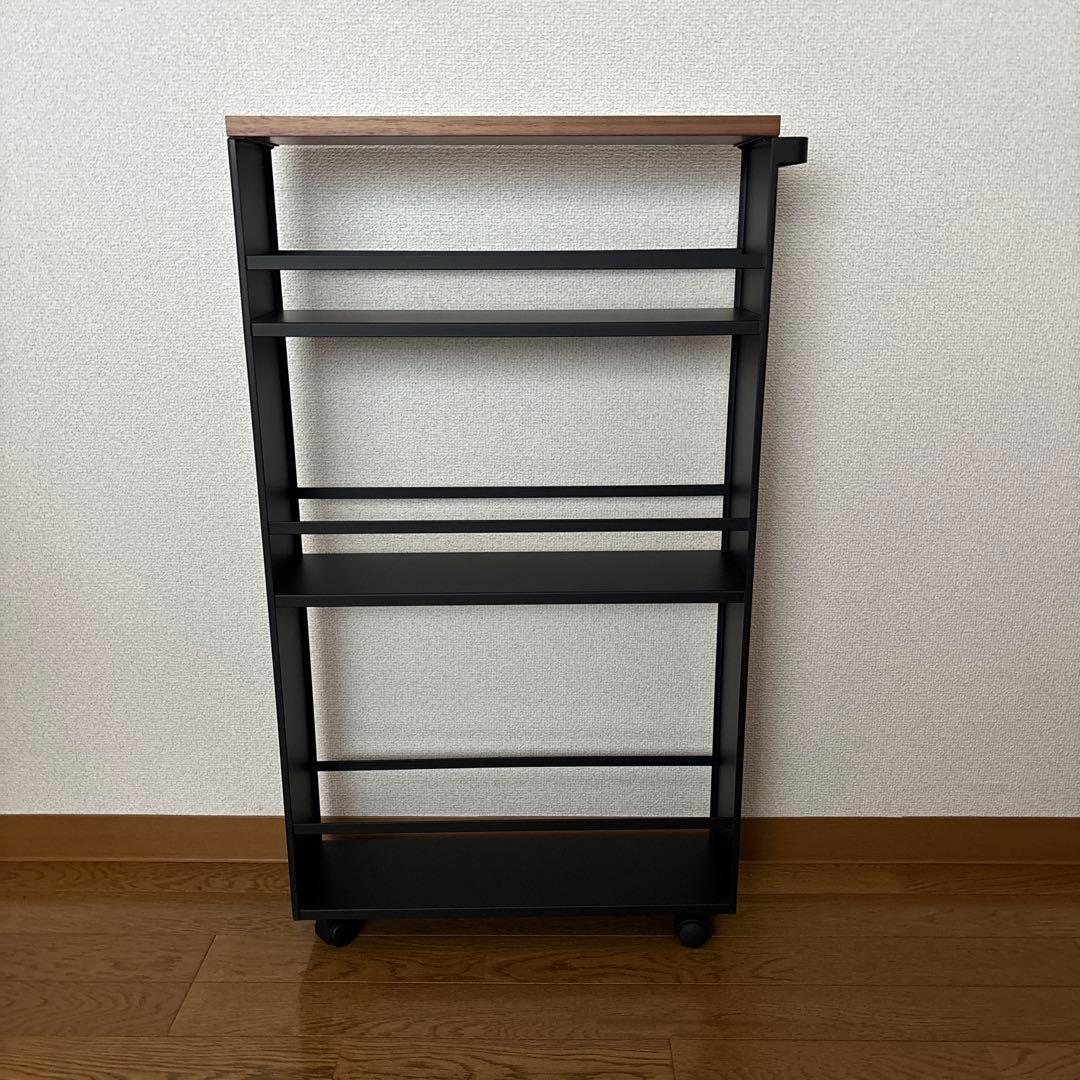 【美品】tower ハンドル付スリムワゴン　ブラック