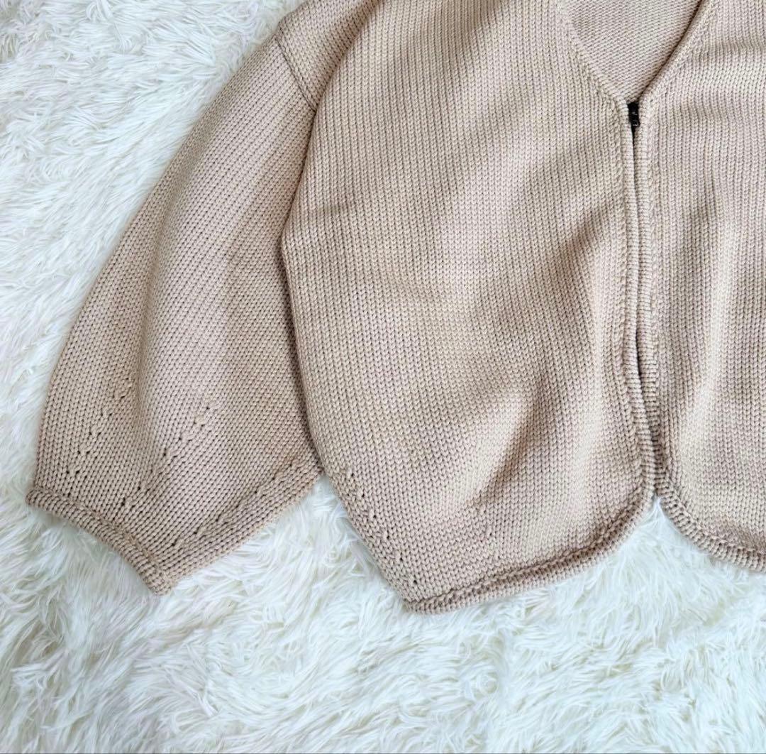 【未使用級】PINUE ハンドステッチニットキャミ＆カーデセット BEIGE