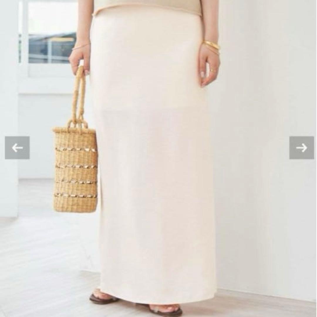 リアムプラージュ　plage スラックスサテンスカート　38 キナリ　美品