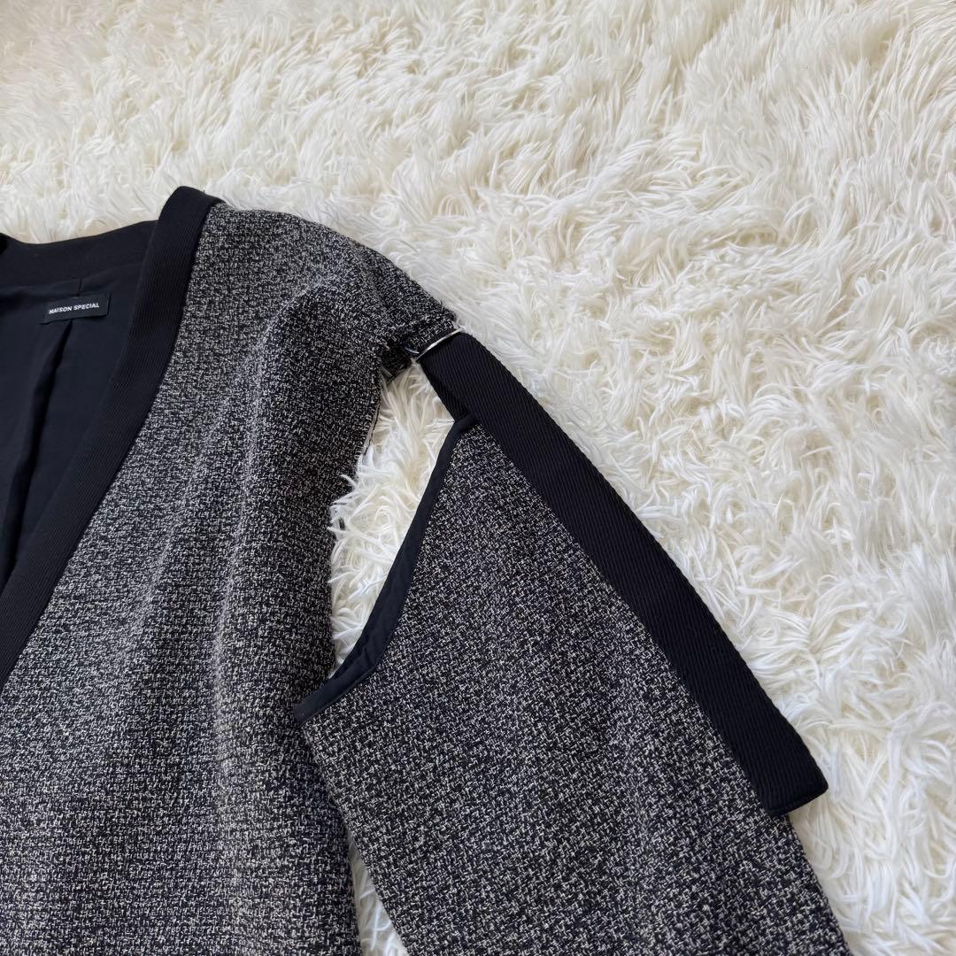 【美品】メゾンスペシャル 2way Sleeve Tweed Jacket