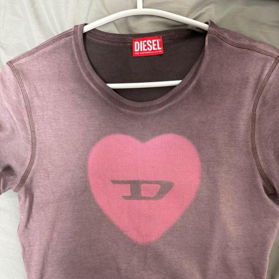 DIESEL ハートロゴプリント ブラウン