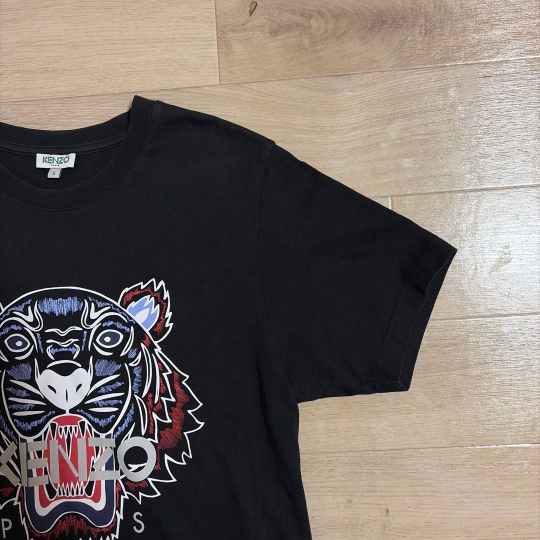KENZO ケンゾー トラ ロゴTシャツ 黒 S グラフィックTシャツ