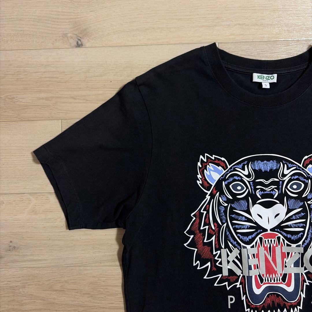 KENZO ケンゾー トラ ロゴTシャツ 黒 S グラフィックTシャツ