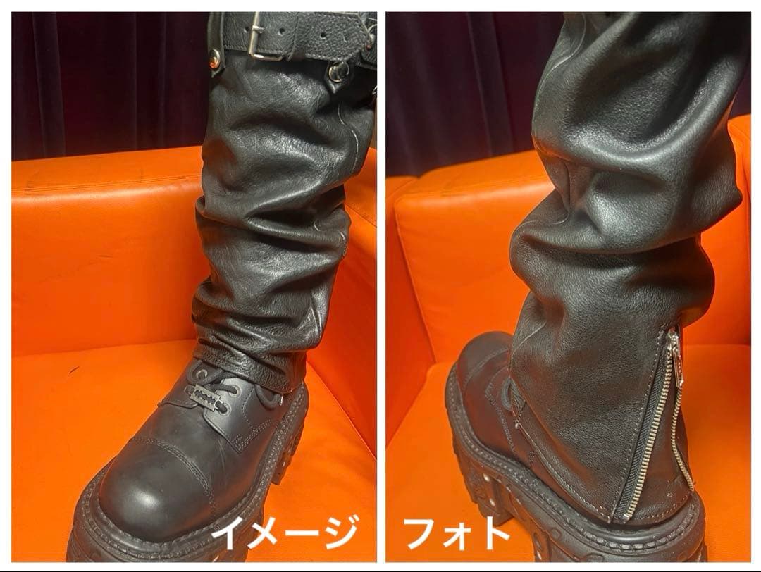 GINZI レザーボンテージパンツ　パンク　ゴシック　チェーン　リストバンド