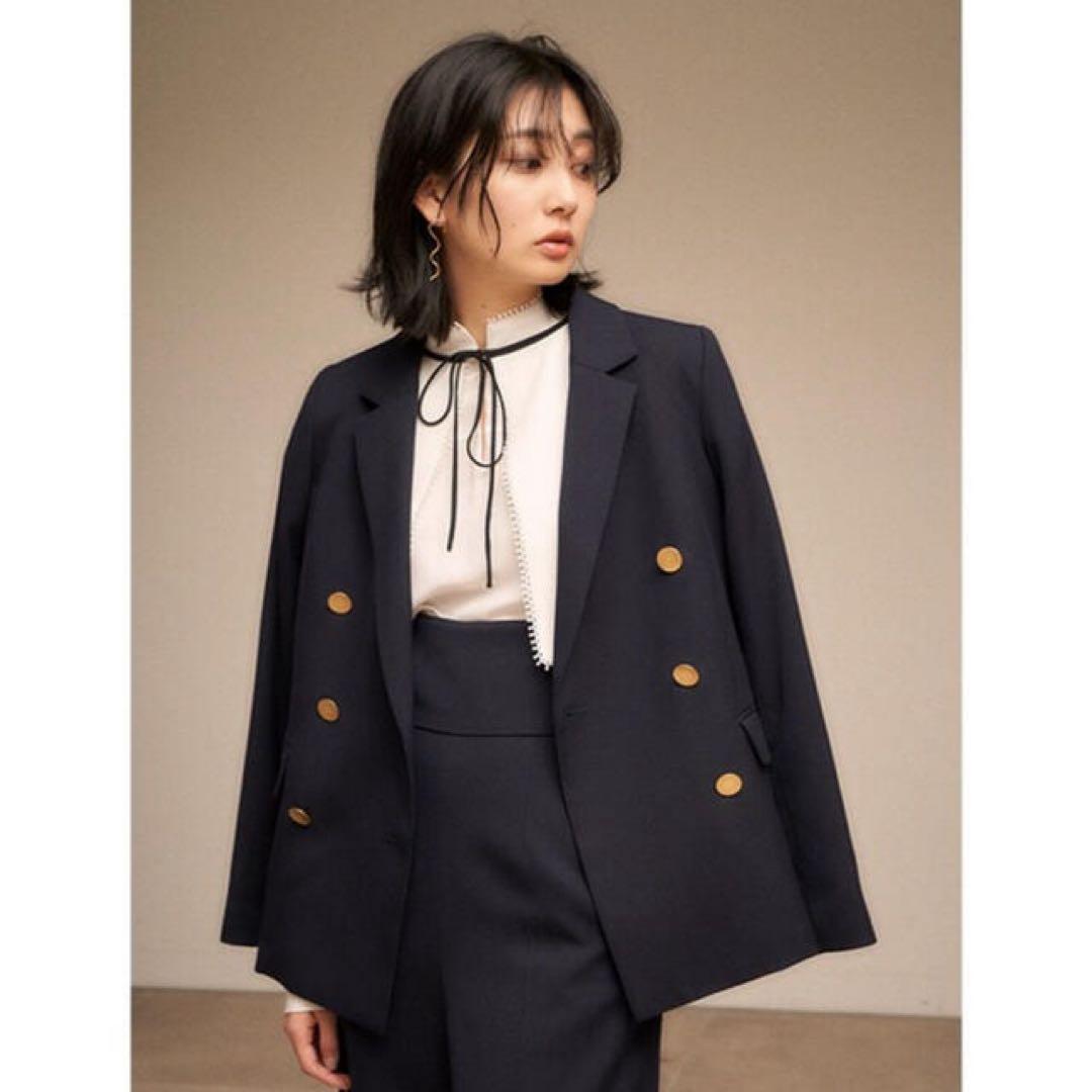 n*o様 SNIDEL Sustainable ネイビー ダブルブレストジャケッ