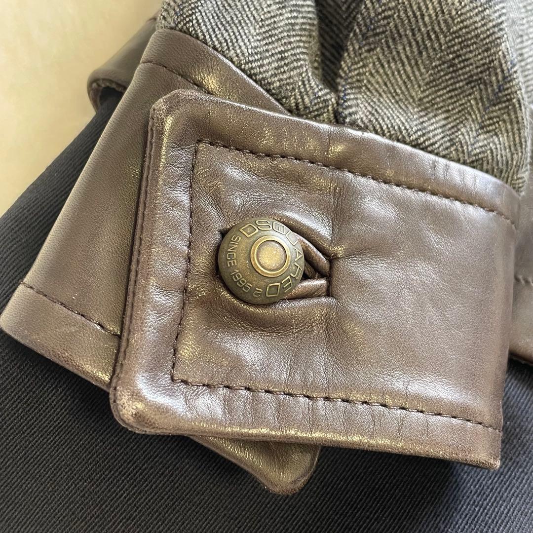 DSQUARED2 ジャンパー ブルゾン パーカー フード収納 馬革
