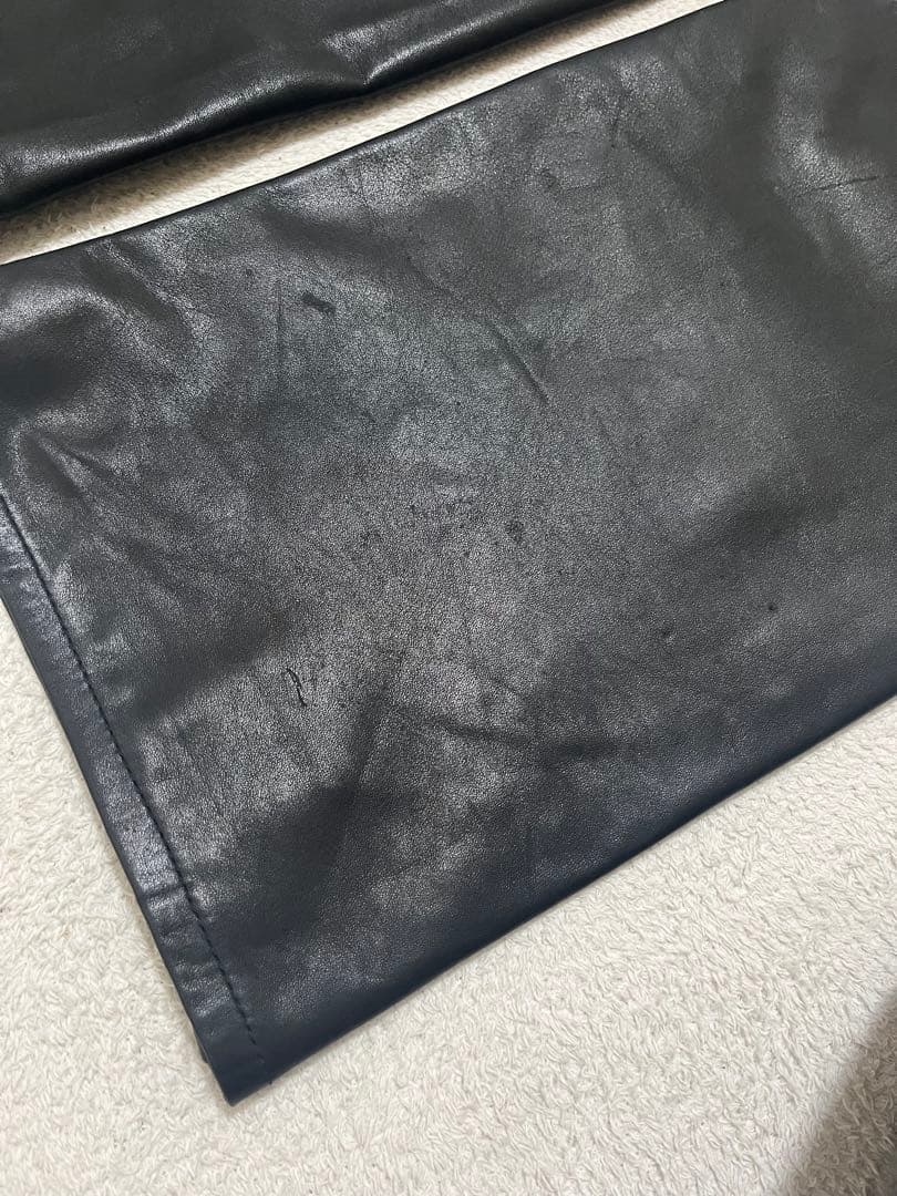 シルエット◎ old gap レザーパンツ　ブラック　w33 牛革　00s