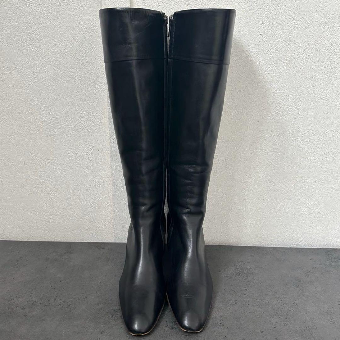 靴 BOTTEGA VENETA Leather Long Boots Black
