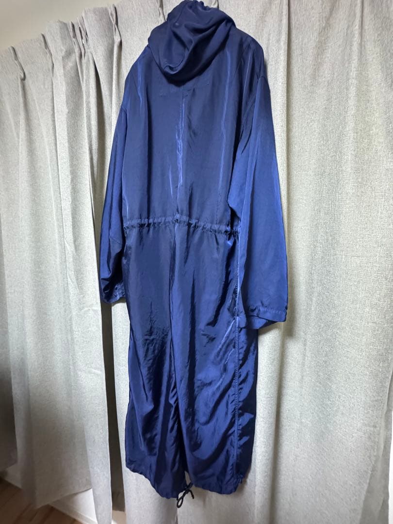 dries van noten 24ss ネイビー ロングコート フード付き