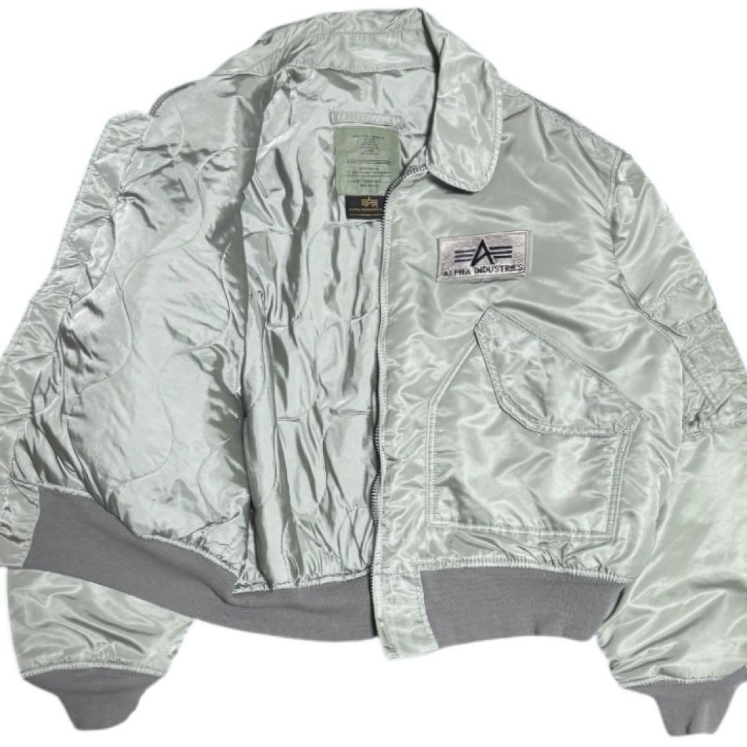 稀少色シルバー ALPHA 90s USA製 CWU-45P フライトジャケット