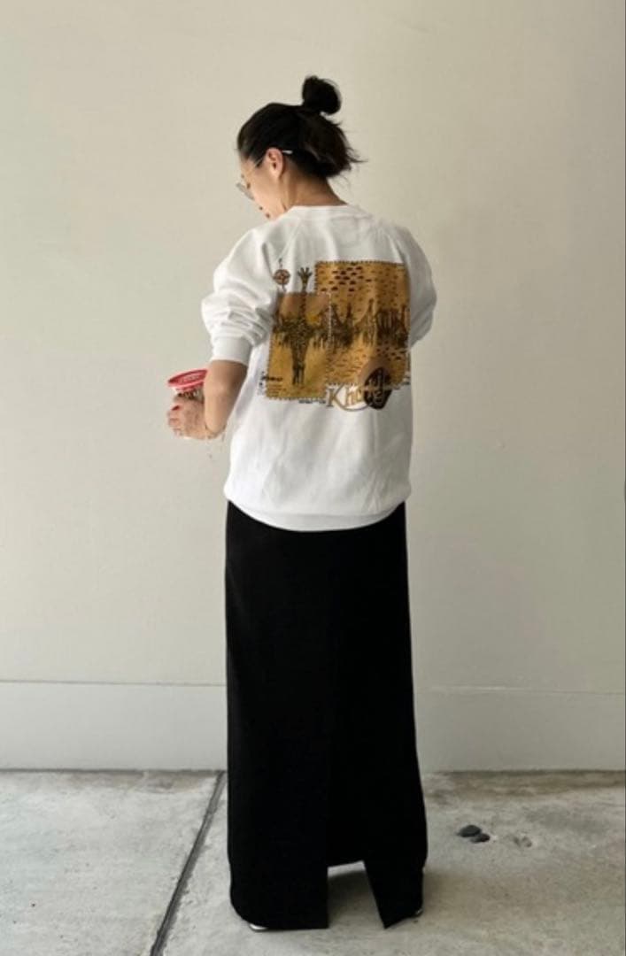 ENOF ace long straight skirt 黒