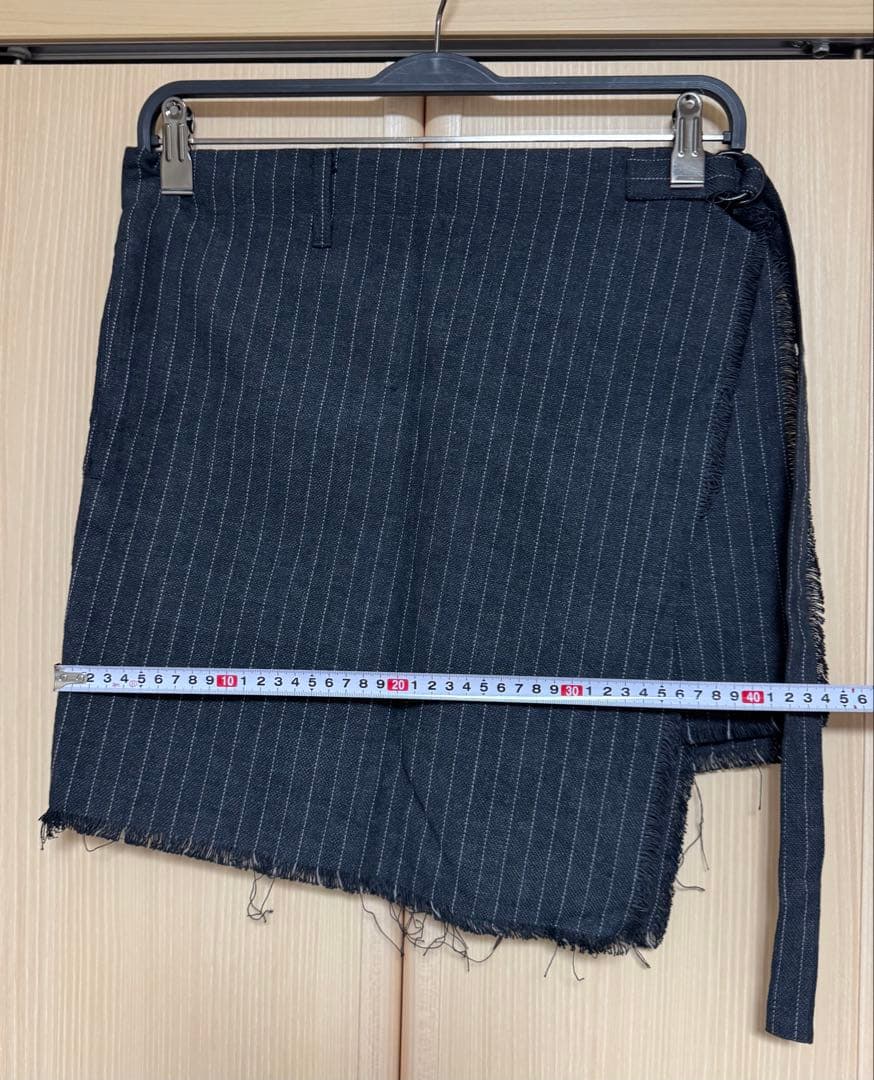 【超美品】ATTACHMENT巻きスカート セットアップ ストライプパンツ